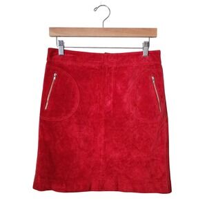 NEW FRONTIER 90s Suede Mini skirt in Cherry Red size 4